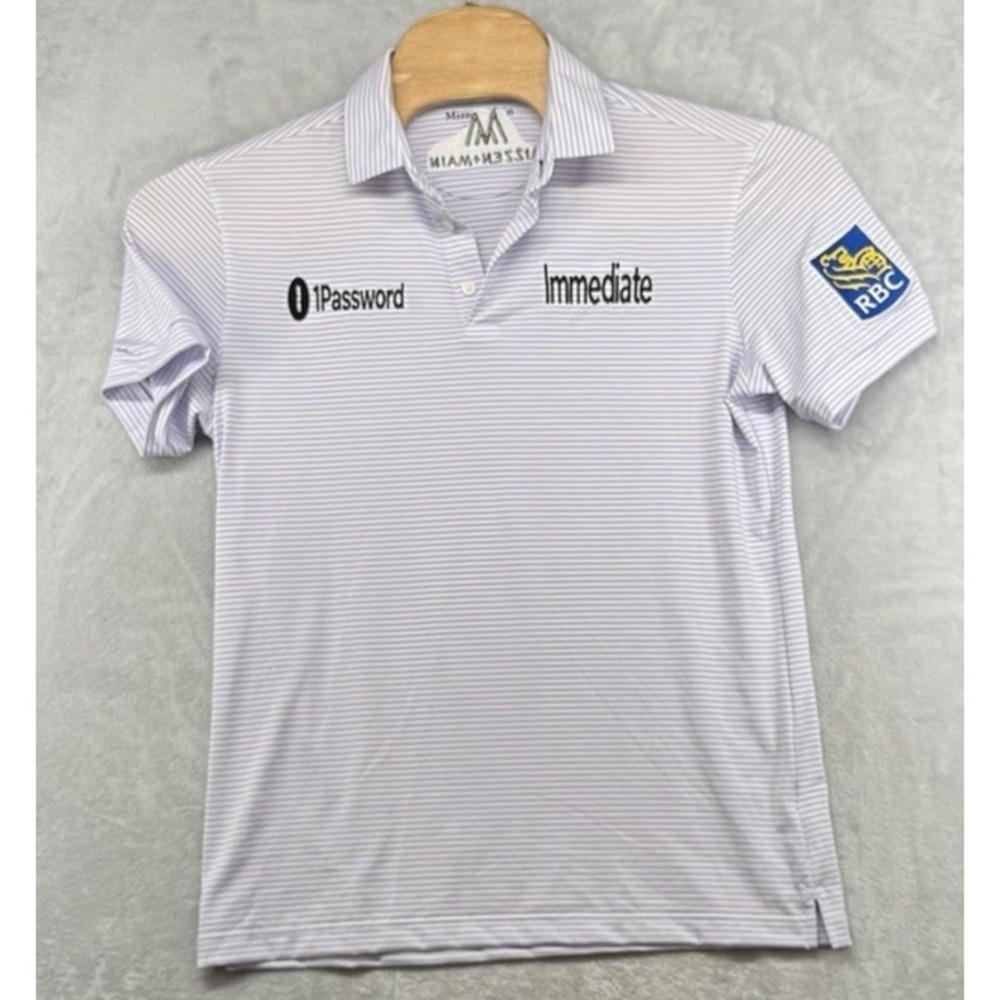 Mizzen + Main Versa Mackenzie Hughes PGA Tour Issued Golf Polo Shirt Mens M NWOT